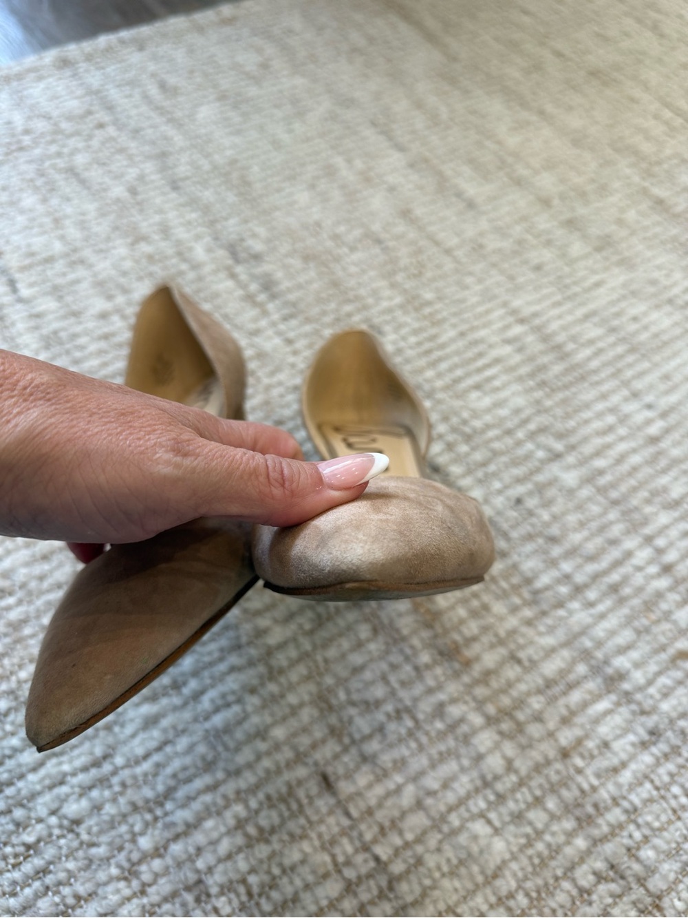 Sam Edelman Taupe Suede D'Orsay Pointed-Toe Heels - Picture 2 of 5